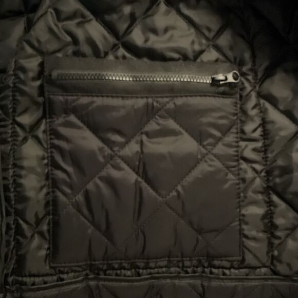 Piombo XL Coat Quilted Snap Jacket Black Corduroy Collar Lightweight Mens NWT - Picture 7 of 9